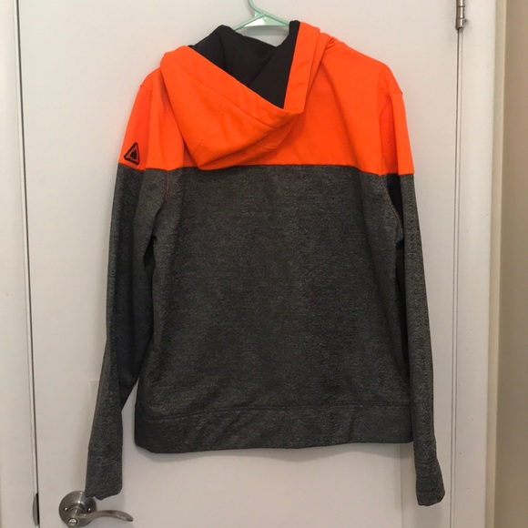 Men’s A87 half zip hoodie orange and gray - Picture 3 of 4